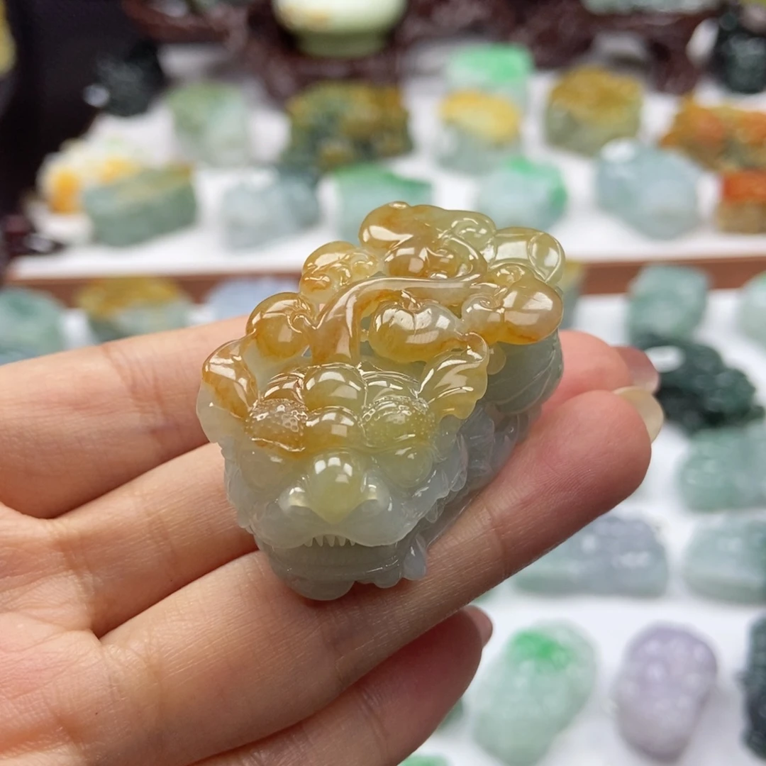 颈饰未镶嵌翡翠A16 黄金甲含珠貔貅