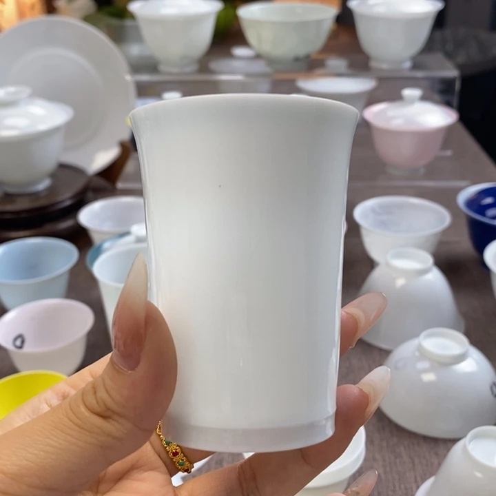 闲***众微瑕山月闲高温超薄胎可乐杯