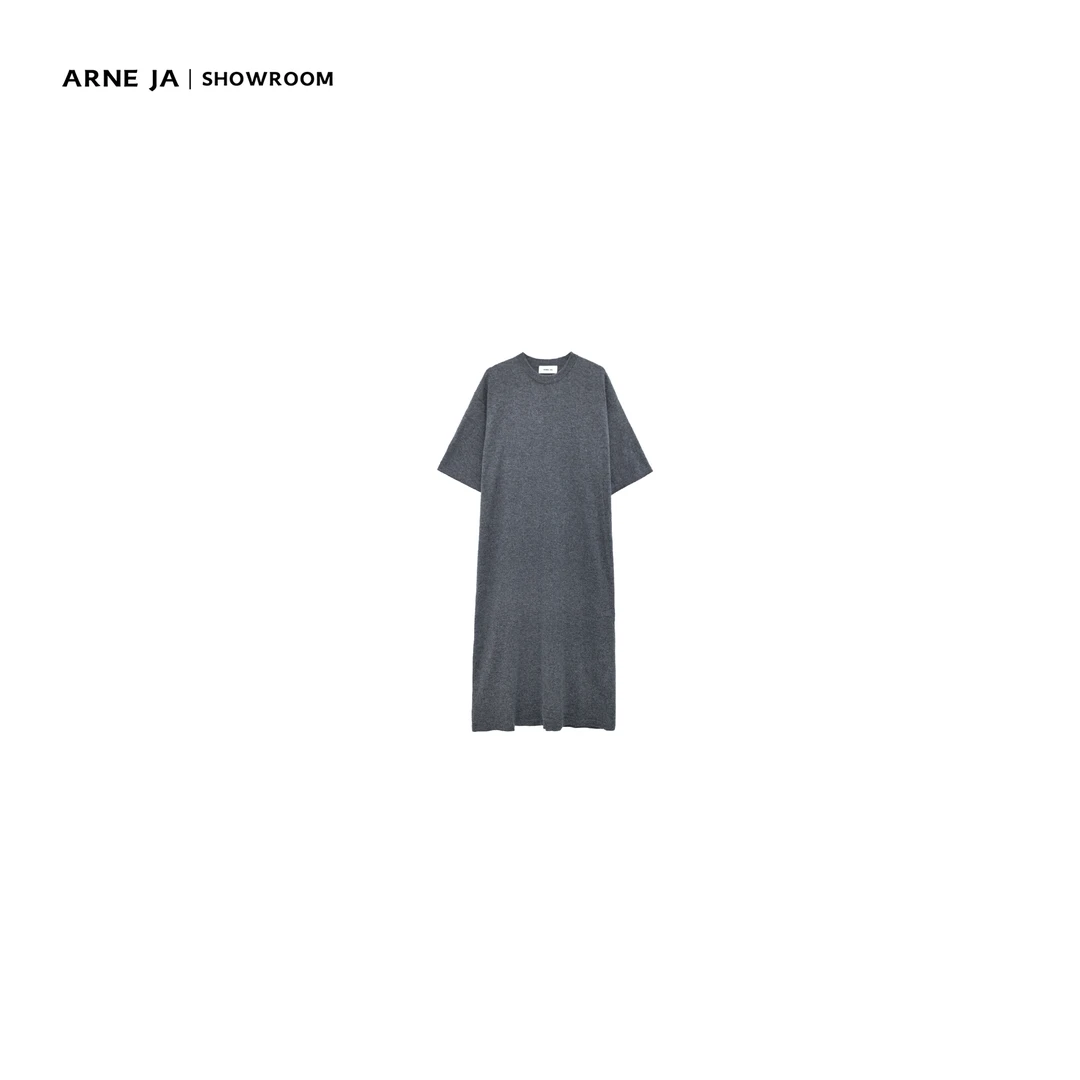 ARNE JA|“可持续松弛”慵懒弥散圆领粗剪羊毛一步裙W6302038