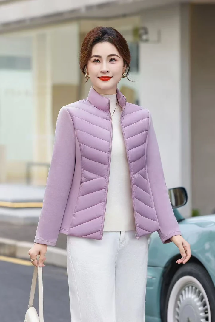 小蛮腰修身轻薄运动棉服短款内胆冬季女士防风保暖妈妈装户外套