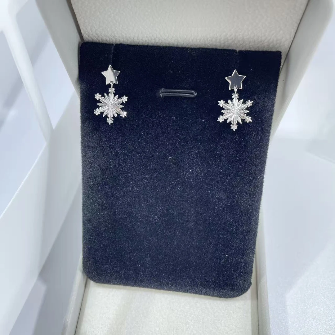 PT950铂金耳饰  雪花星星直针耳钉  气质百搭 S 11517