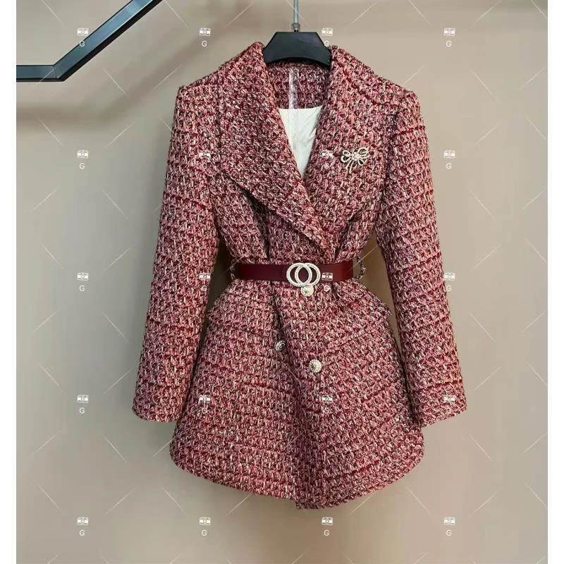 【娜娜】秋冬气质小香风时尚设计师中长款羽绒服 GS-57772