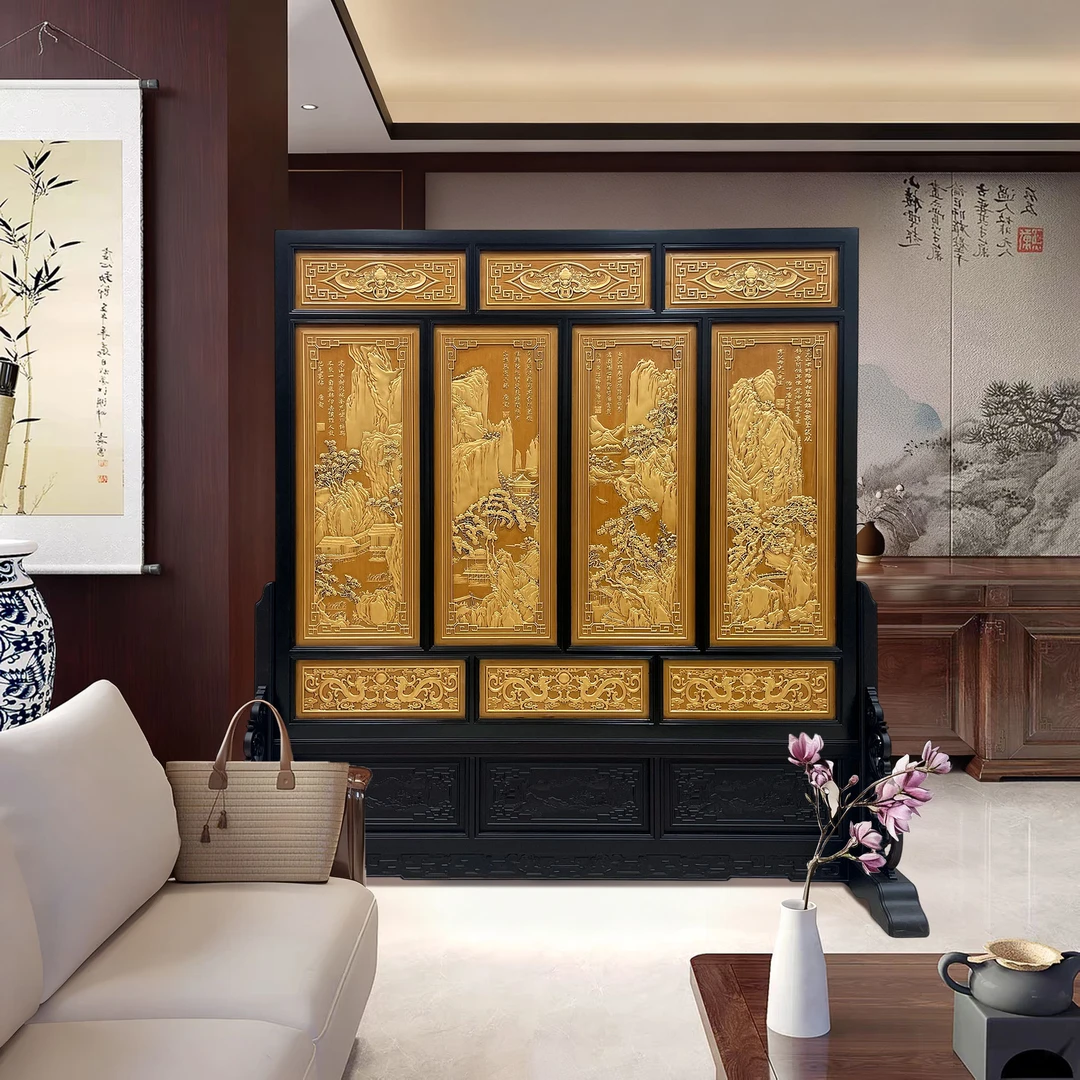 【本尼家】TS481山水折屏高190*宽167cm