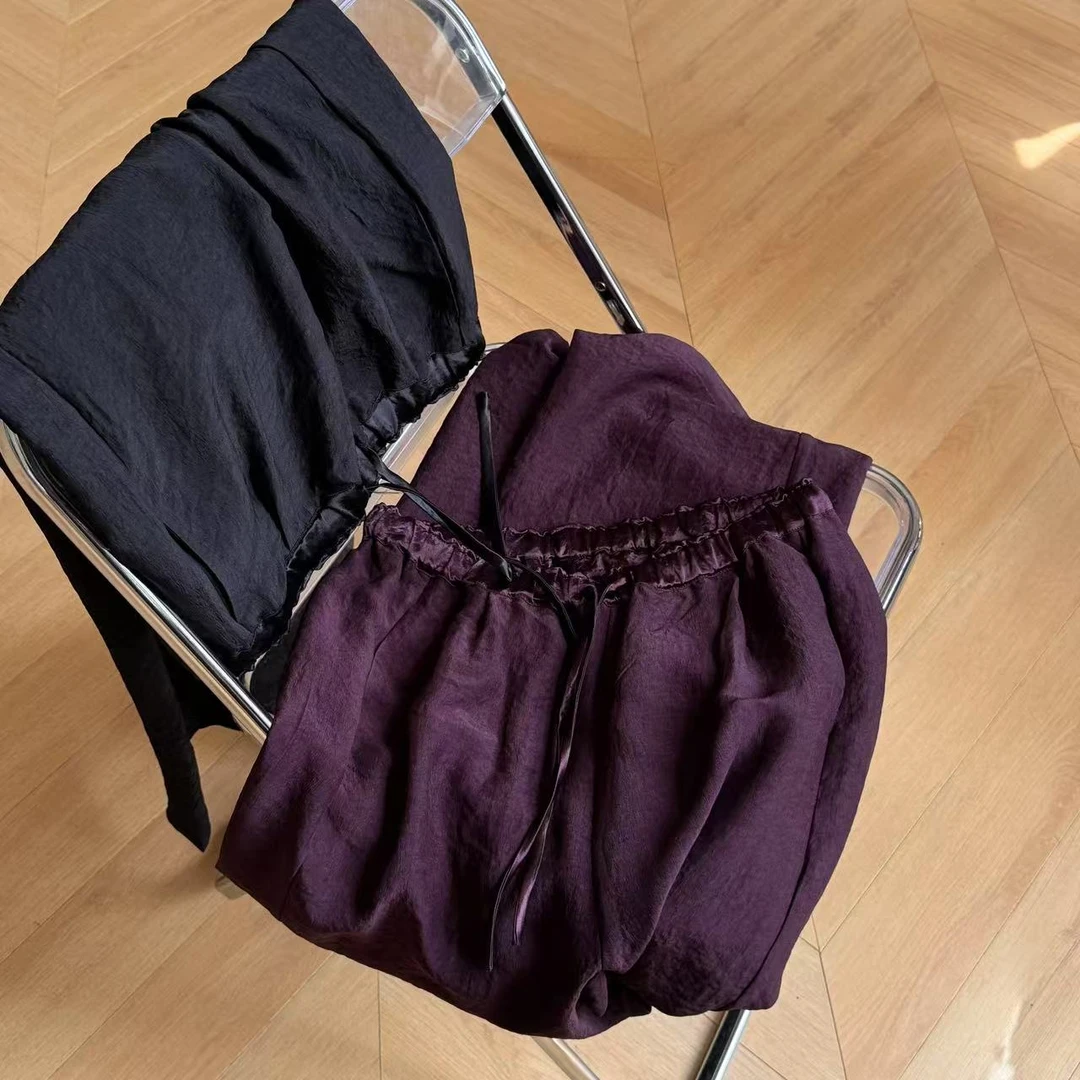 "巨飘逸" 100醋酸直筒裤 凉爽亲肤 垂阔感巨强 冰冰凉凉女裤 8119