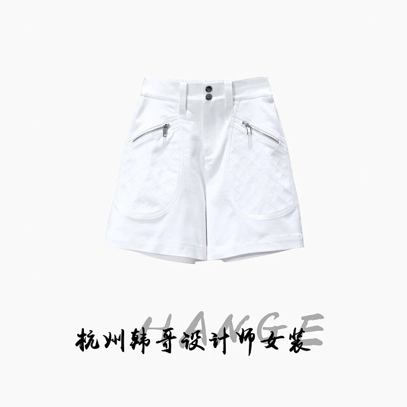 【韩哥女装】2025秋季小众欧版象牙白高腰时尚A字版重工短裤9322-H5