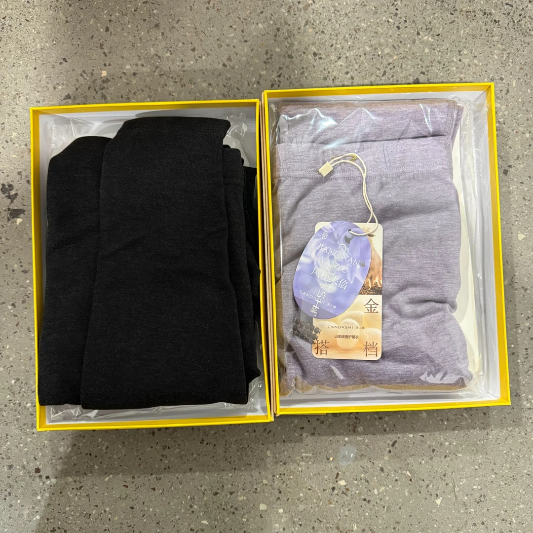 CY6207K女士蚕丝山羊绒贴片单裤均码秋裤保暖裤