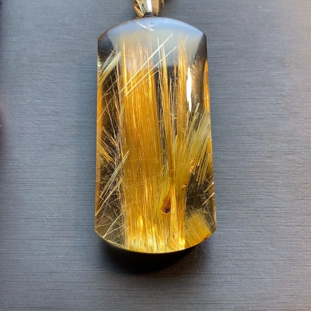 未镶嵌颈饰水晶天然钛晶无事牌吊坠