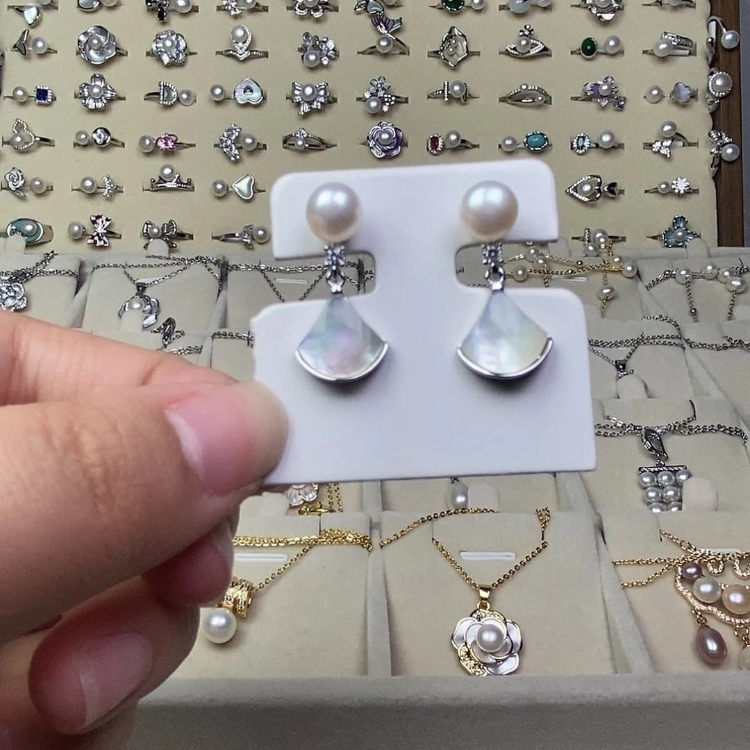 淡水珍珠耳饰银S925镶嵌