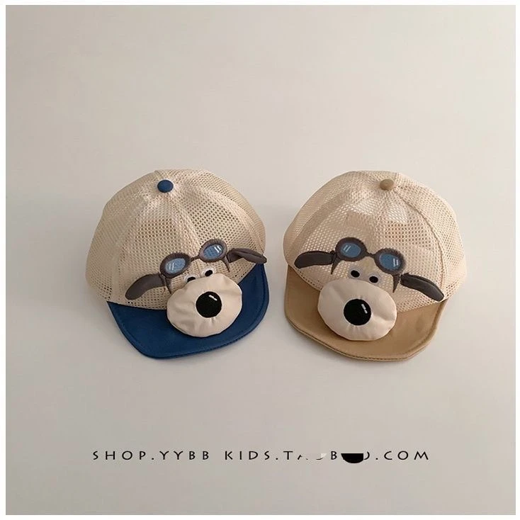 ins韩版儿童帽子夏季网眼透气遮阳防晒鸭舌帽男女宝宝可爱棒球帽