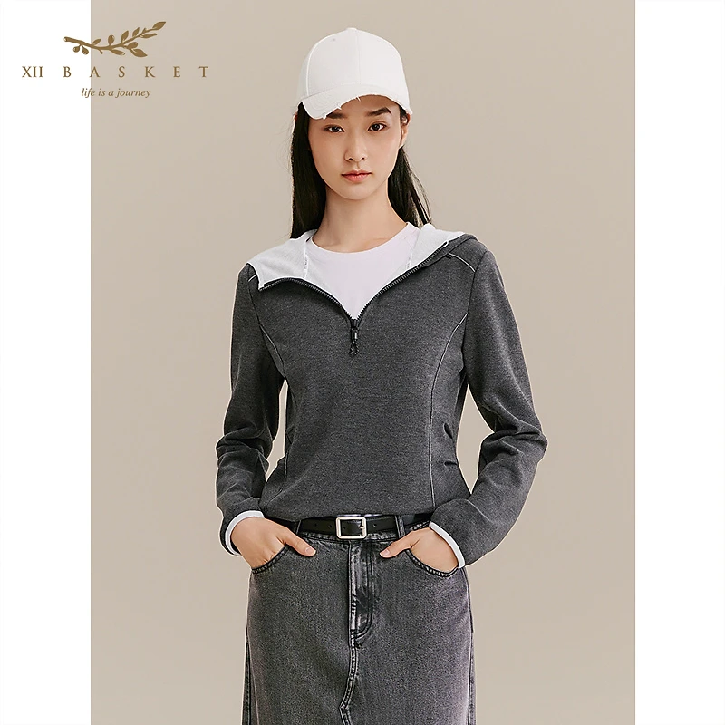 十二篮专选25冬新款连帽上衣运动户外休闲百搭舒适女7C65570070