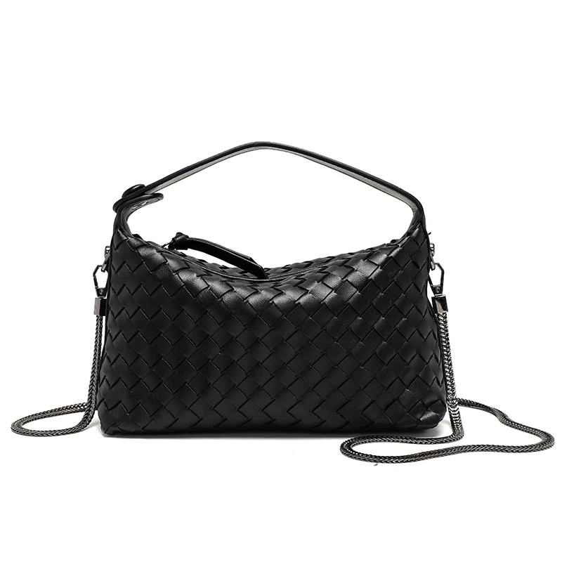 【梵梵】编织女包春夏新款手提包潮流时尚百搭斜挎包B1730-1-黑色
