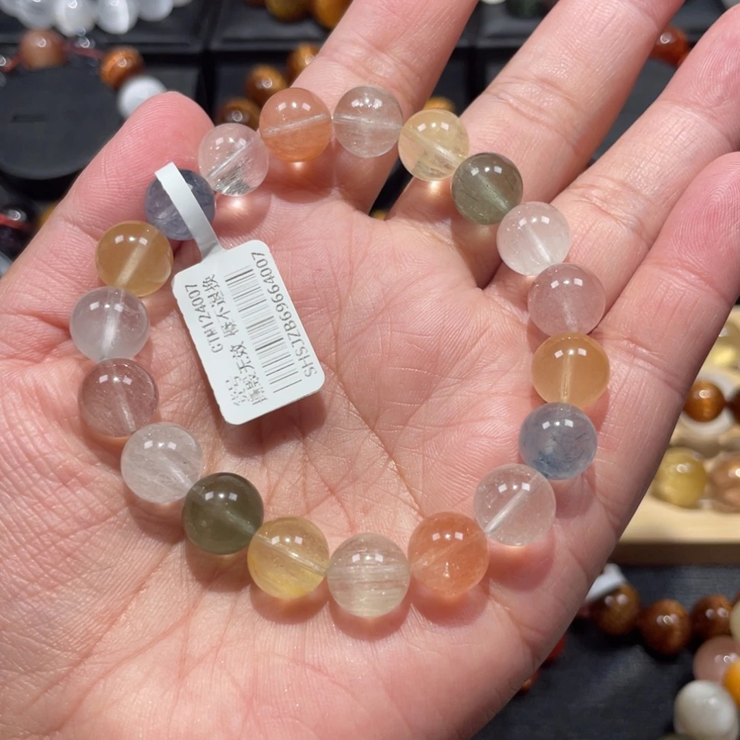 y***l手链未镶嵌水晶彩兔毛10.5mm左右