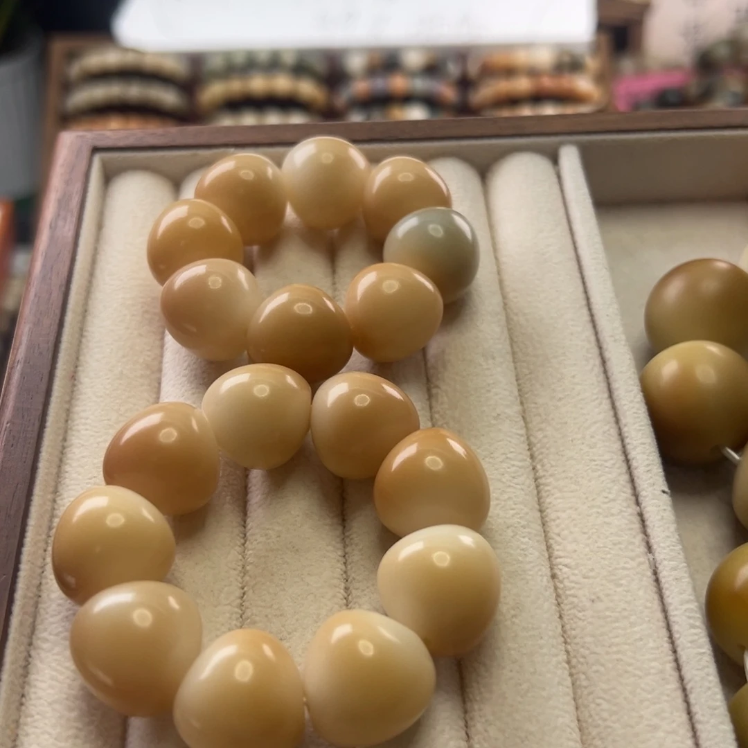 菩提根/象牙果手串卡18蒜瓣手捻微瑕两个
