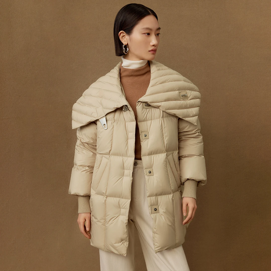 【粉丝专属】大翻领保暖羽绒服2023冬季款90白鸭绒外套MC427309370