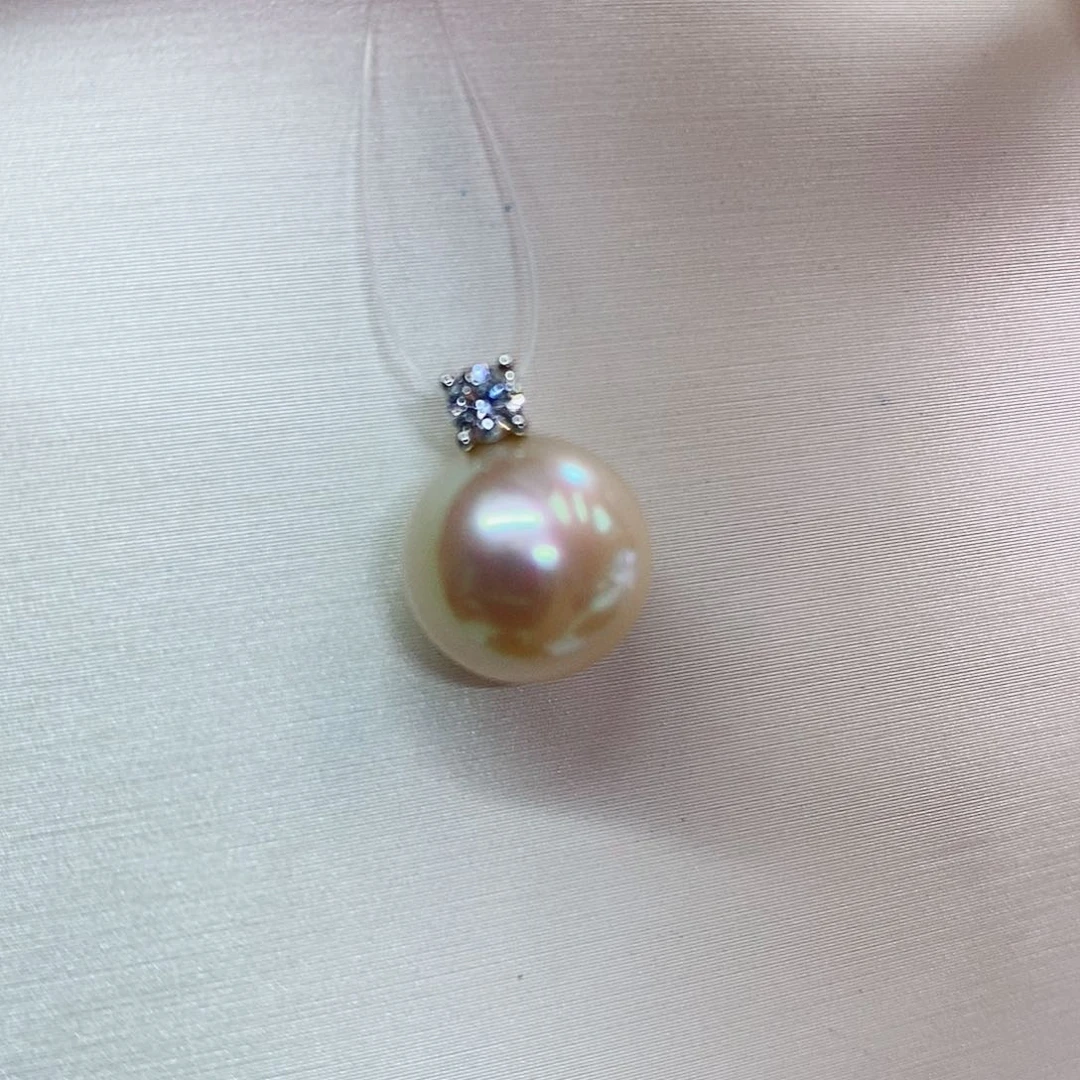 吊坠(不含链)银S925镶嵌海水珍珠10-11