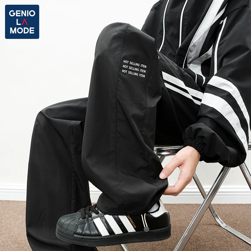 GENIO LAMODE美式休闲裤男女款春季潮流痞帅宽松直筒运动百搭长裤