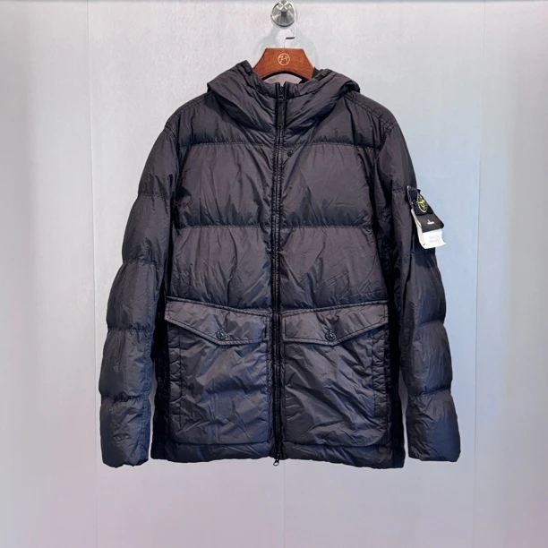未使用 STONE ISLAND 石头岛25FW多口袋褶皱尼龙羽绒服外套