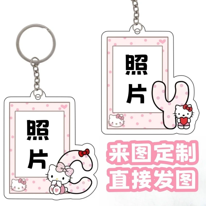 KT猫挂件定制照片亚克力钥匙扣情侣闺蜜学生书包挂件钥匙扣礼物