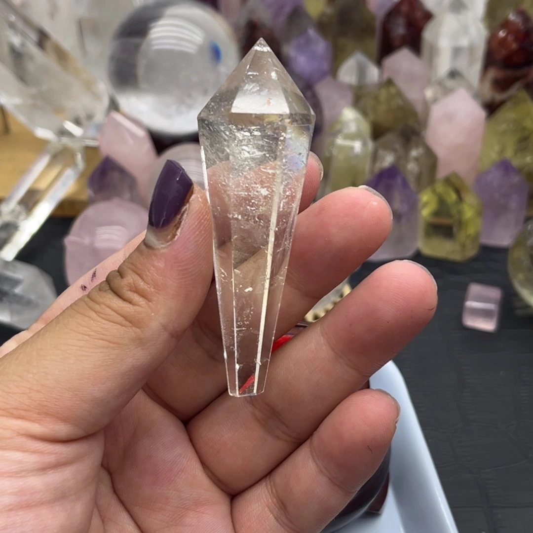未镶嵌珠宝半成品水晶20 白水晶灵摆