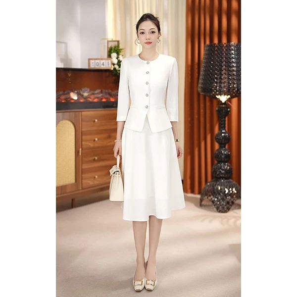 单件拍白色西装裙子PX3216-PQ782