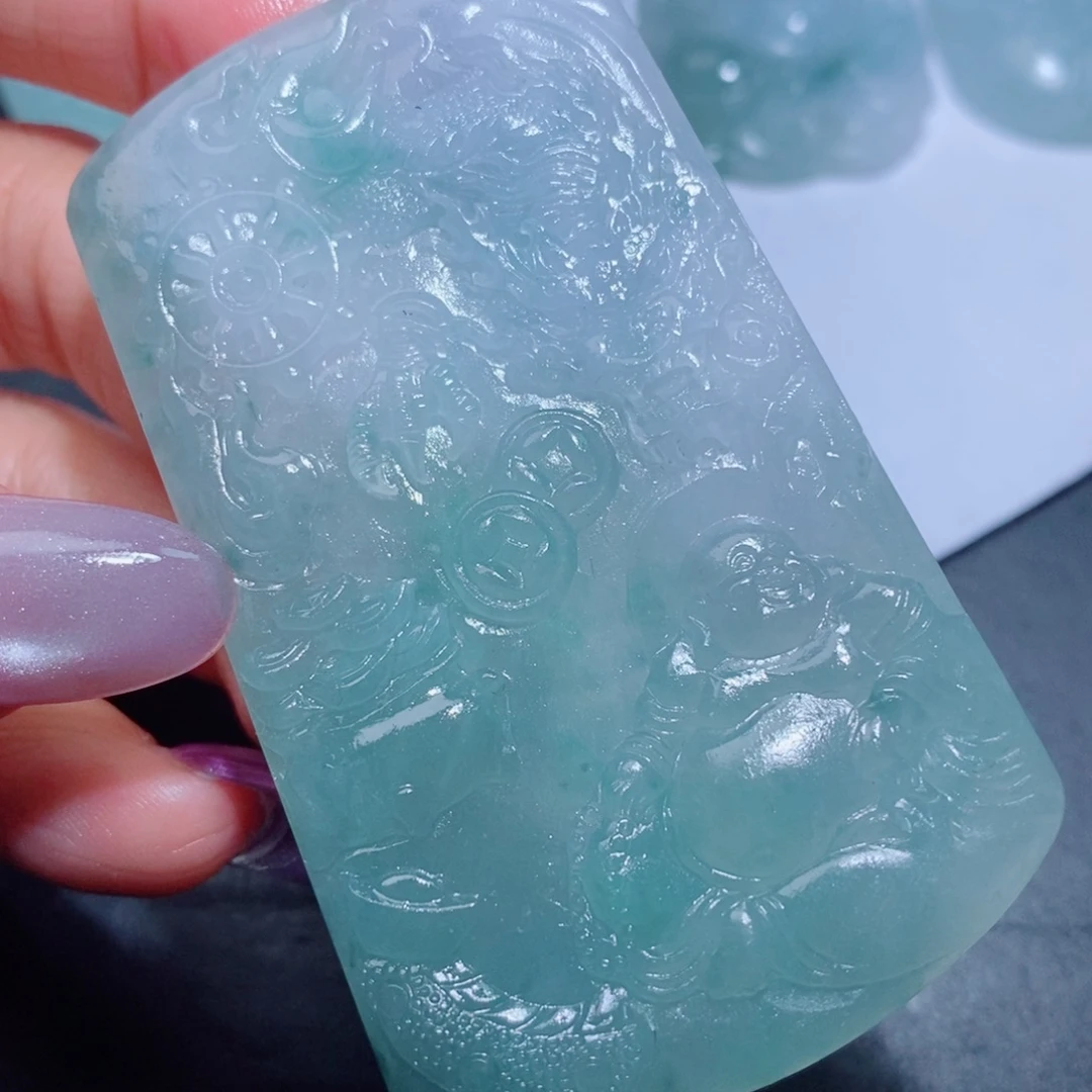 定制翡翠未镶嵌定制翡翠毛货吊坠