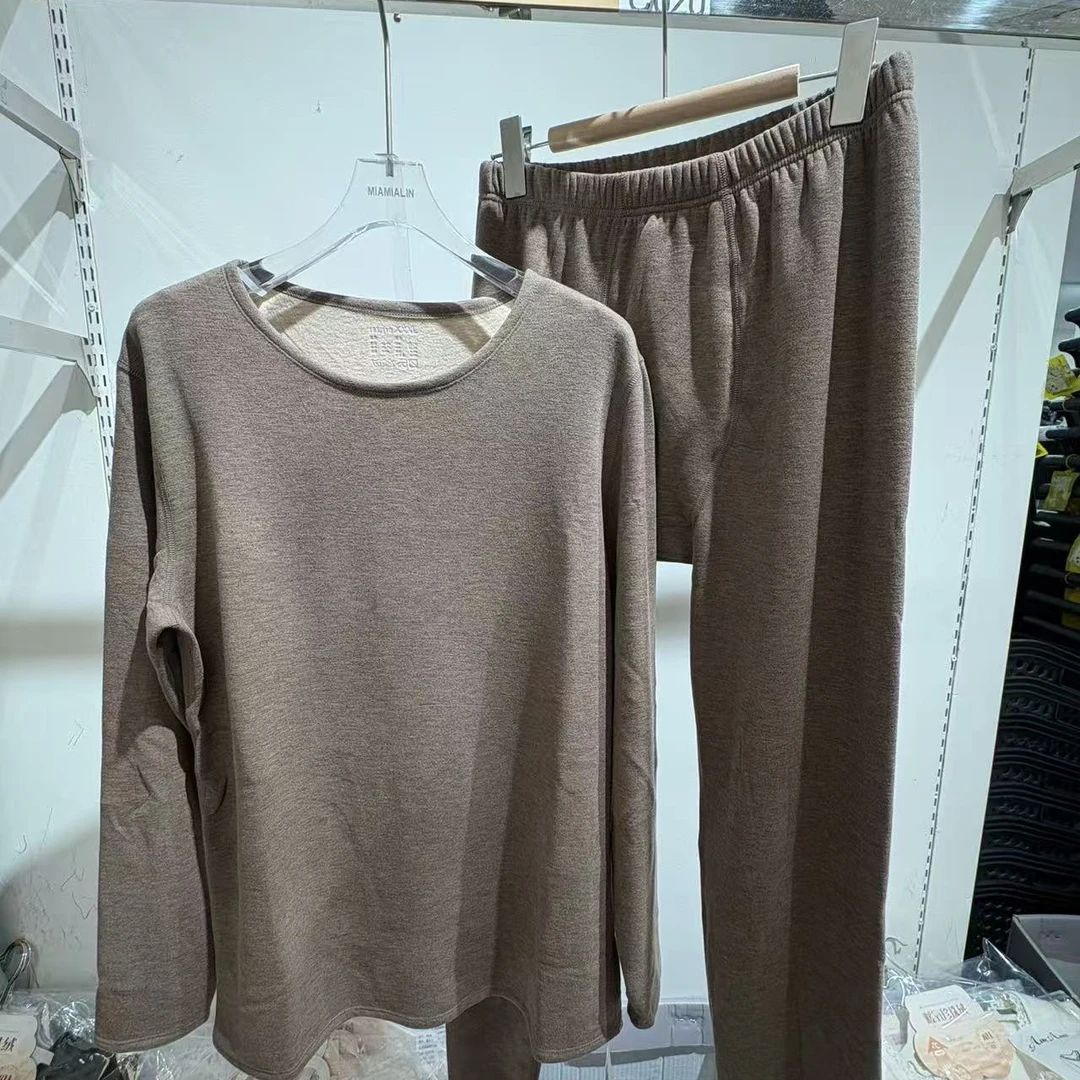 8016    [巨暖]男士山羊绒圆领加厚保暖修身秋衣秋裤套装秋冬男