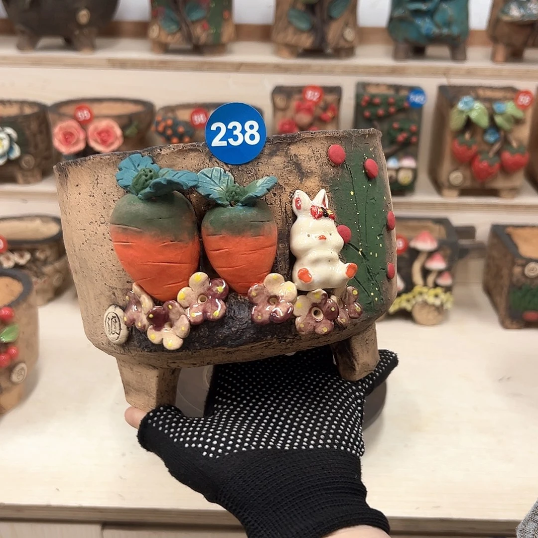 紫砂花盆238号内口15×14外高13