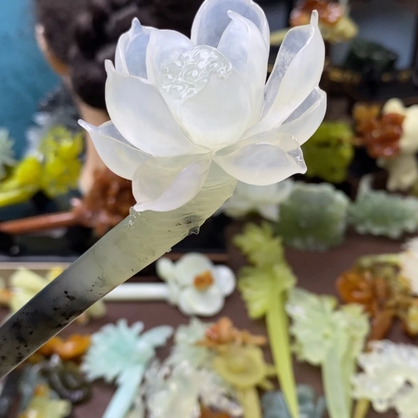 【闪购商品】岫玉发簪发簪盘发发簪未镶嵌珍*珍