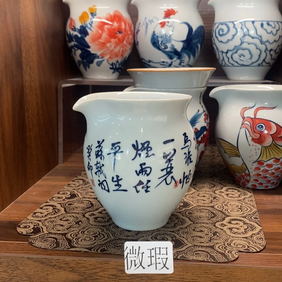 釉下彩老陶泥手工绘制