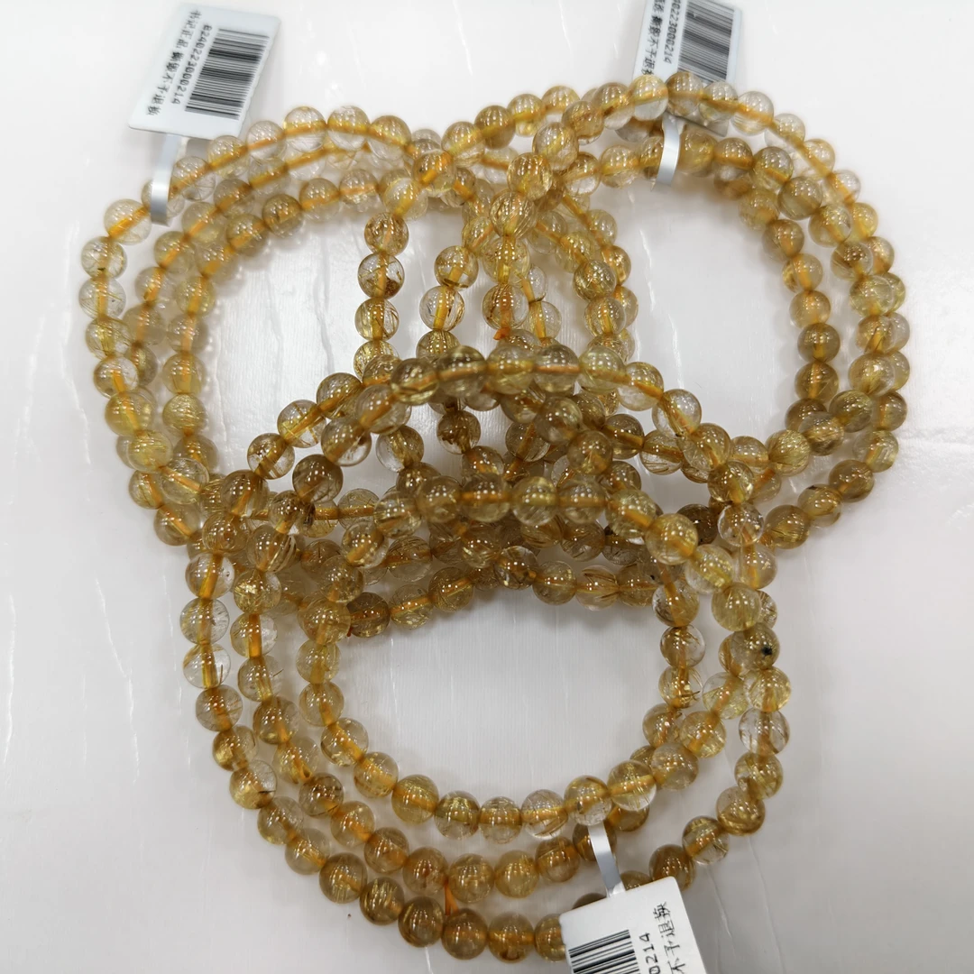 【书记甄选】天然金发晶三圈手链 多样性发一件 约 5mm ck403