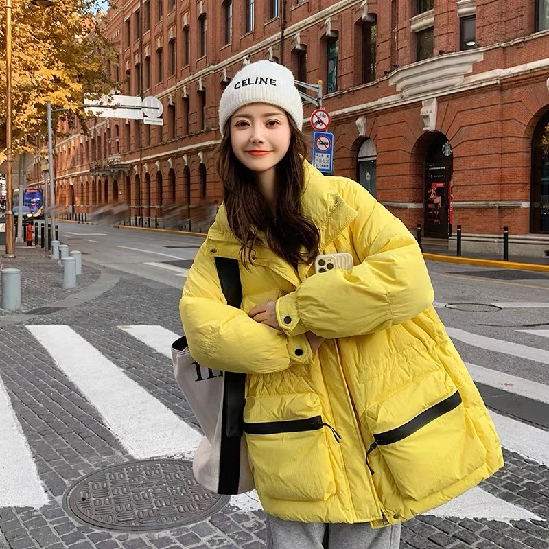 糖果色防水加厚中款收腰外套