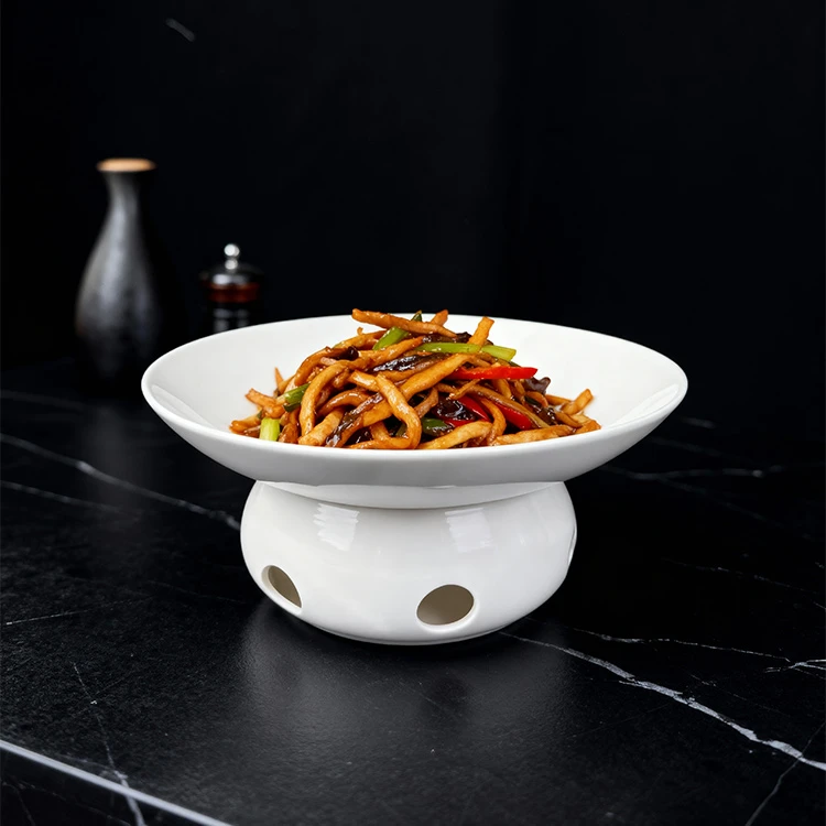 韩式斗笠盘保温明炉碟盘简约风商用手工中国风纯色北欧INS风酒店