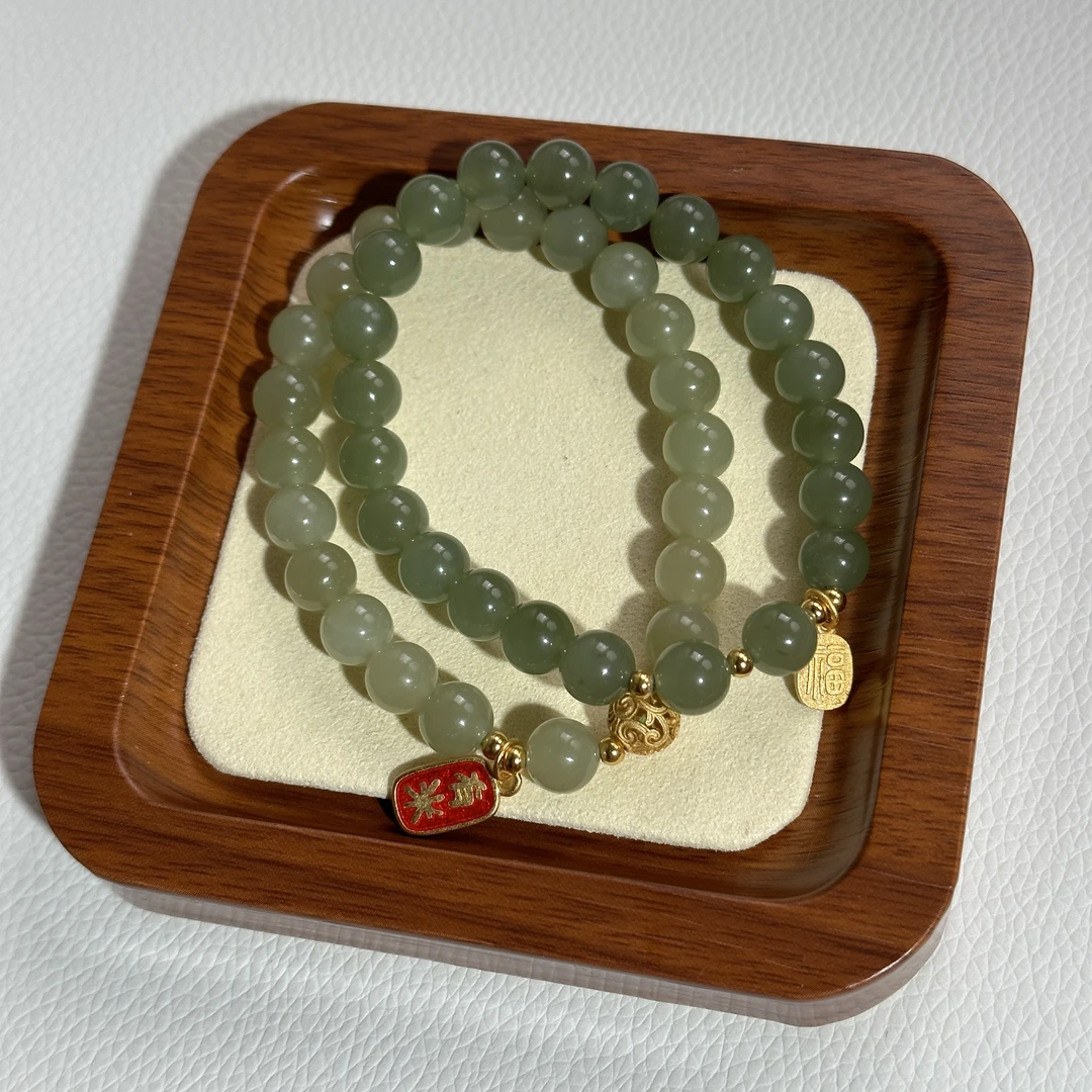 天然和田玉8mm925银手串