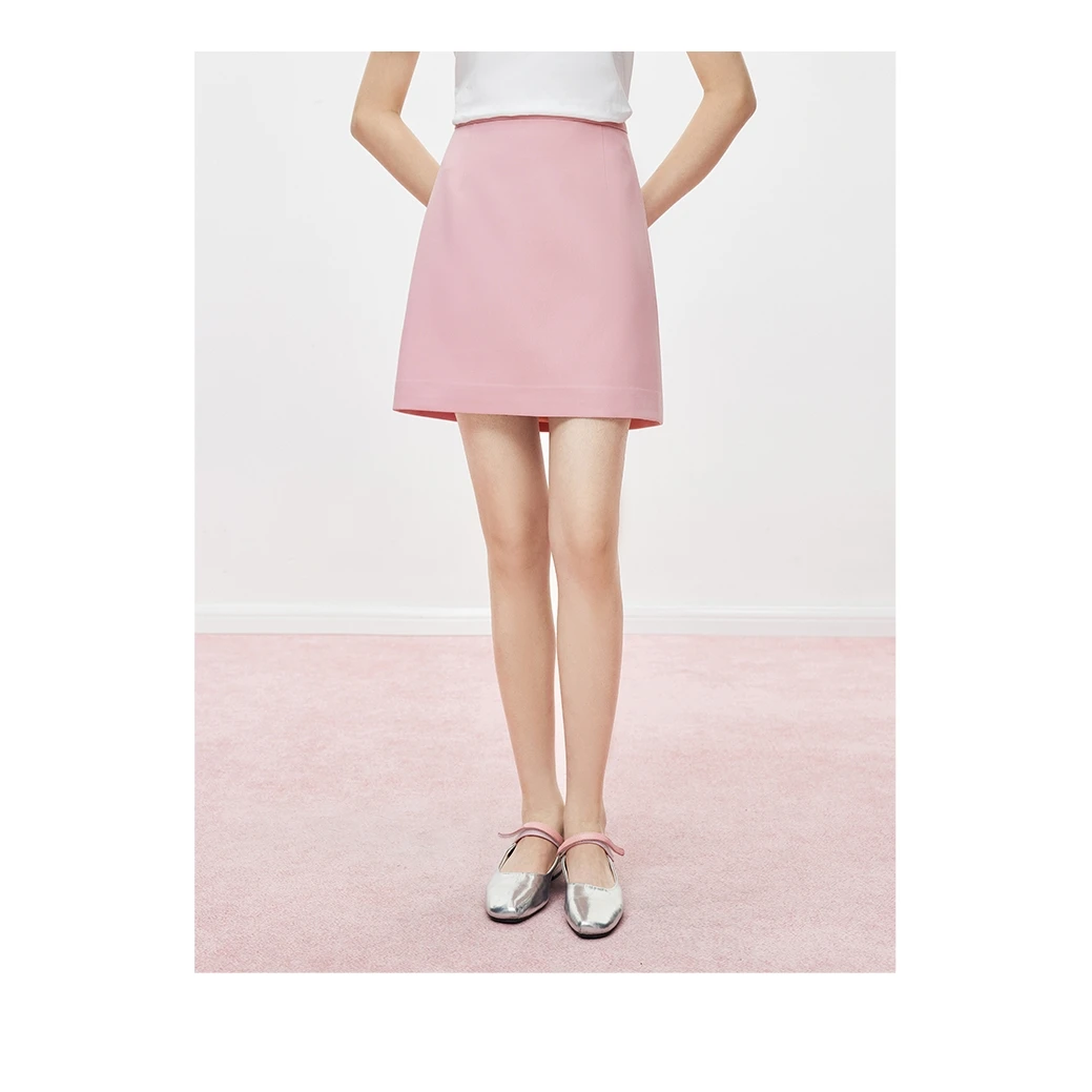 【诗语专属】MandyZhang法式重工设计粉色半身裙女春季短款裙子