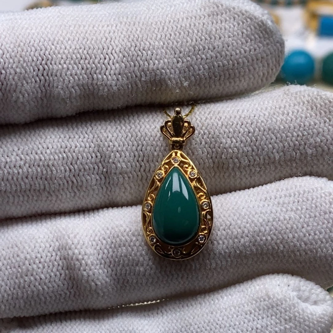 绿松石18K金镶嵌珠宝奇石690