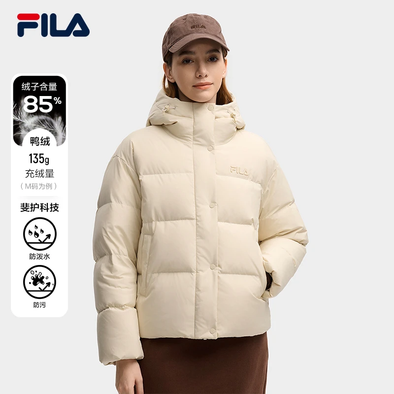 斐乐女士2025冬新款时尚休闲宽松保暖立领外套F51W549905F