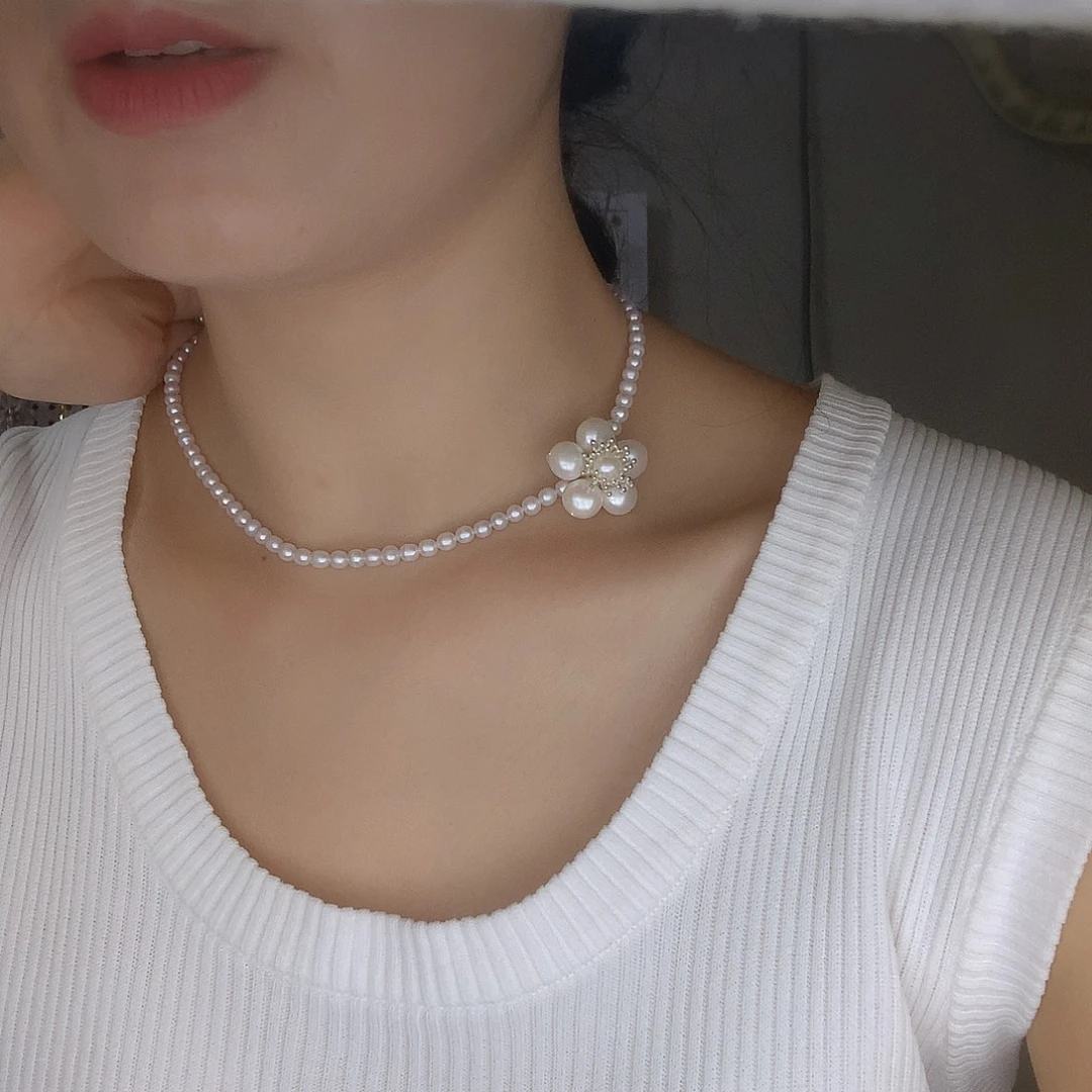 项链耳饰淡水珍珠银S925镶嵌