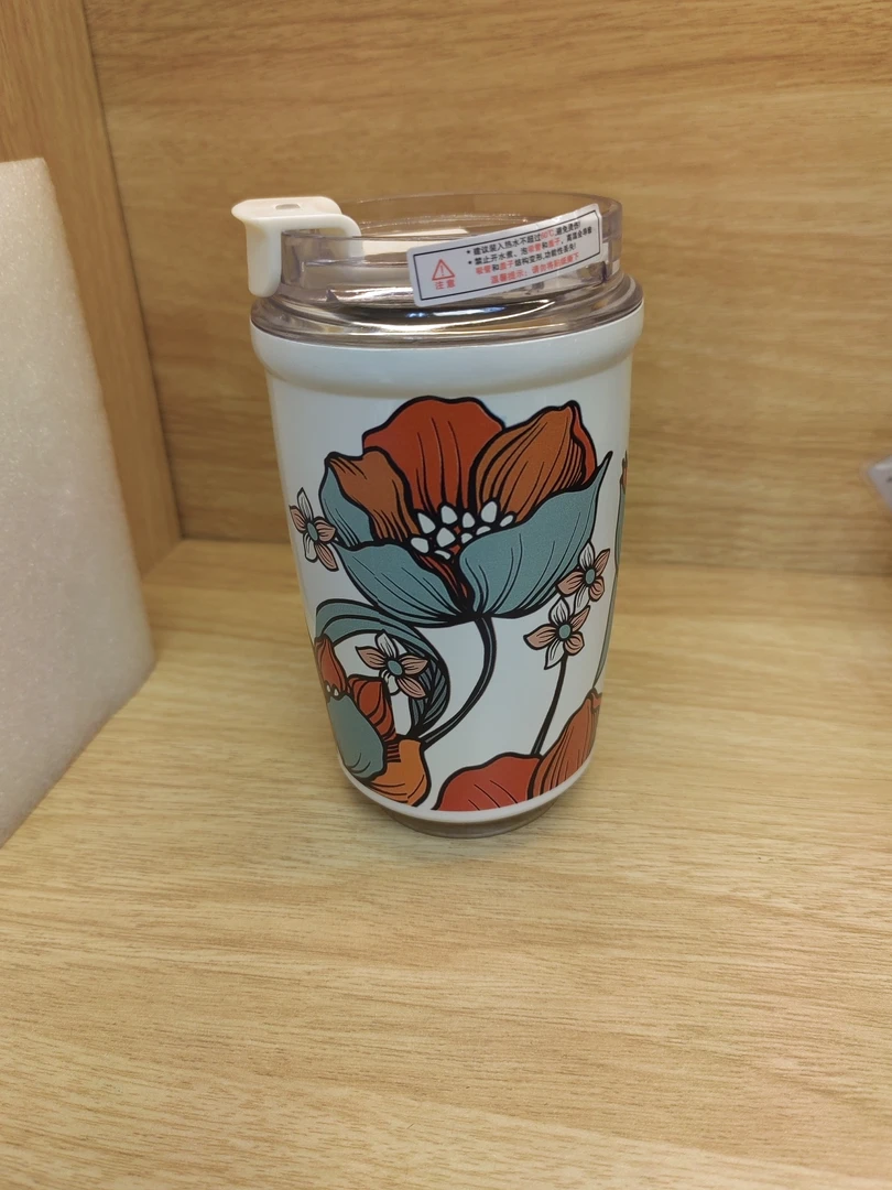 J670吸管保温杯白色复古花(带吸管)400ML