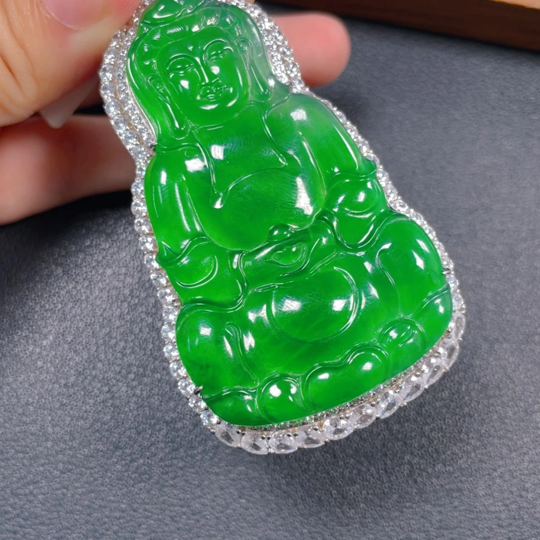 翡翠银S925镶嵌挂件jjjkk