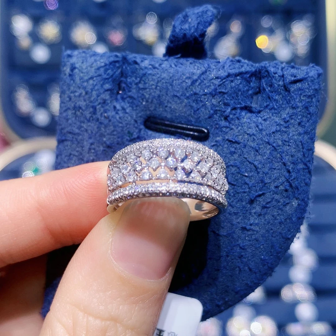 【闪购商品】铂Pt900镶嵌戒托钻石复古排戒