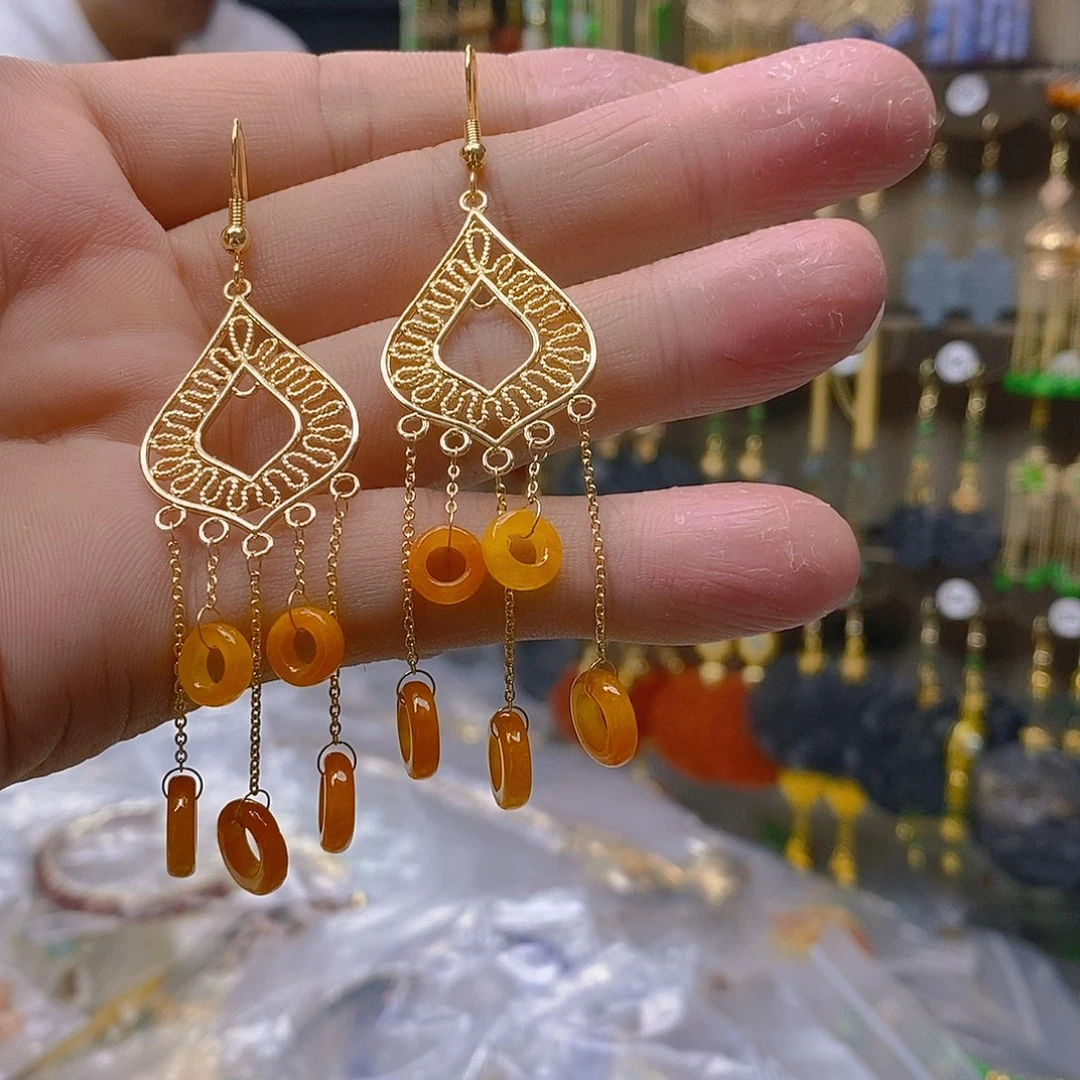 翡翠合金耳饰翡翠