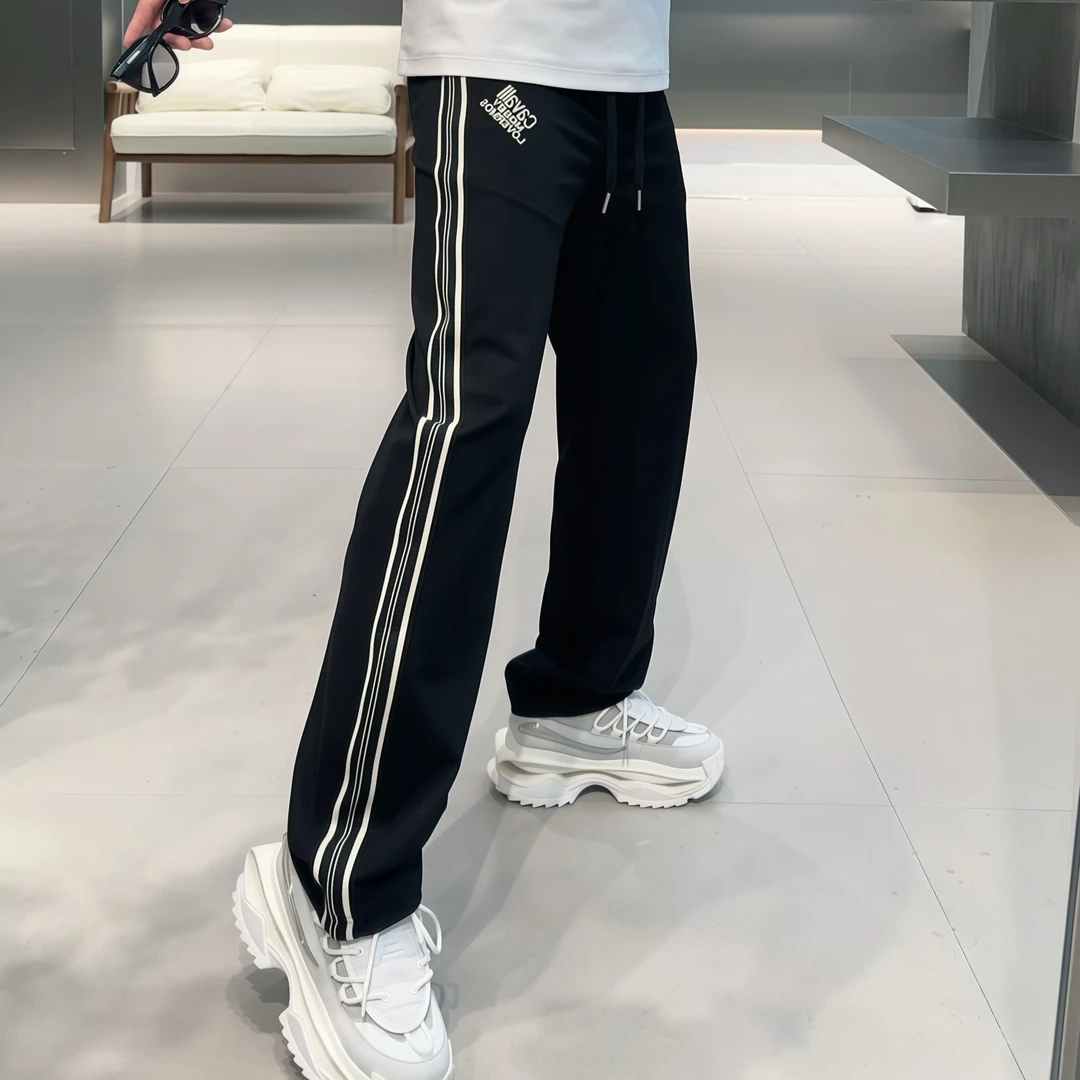 【VG轻奢】2025夏季重工艺立体刺绣拼接织带时尚百搭直筒休闲裤521