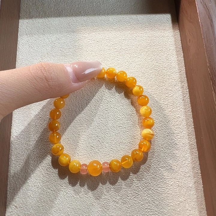 蜜蜡未镶嵌手串7.7mm蜜蜡手串