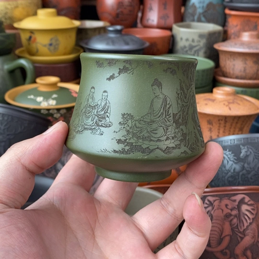 紫砂杯子宜兴全手工紫砂杯