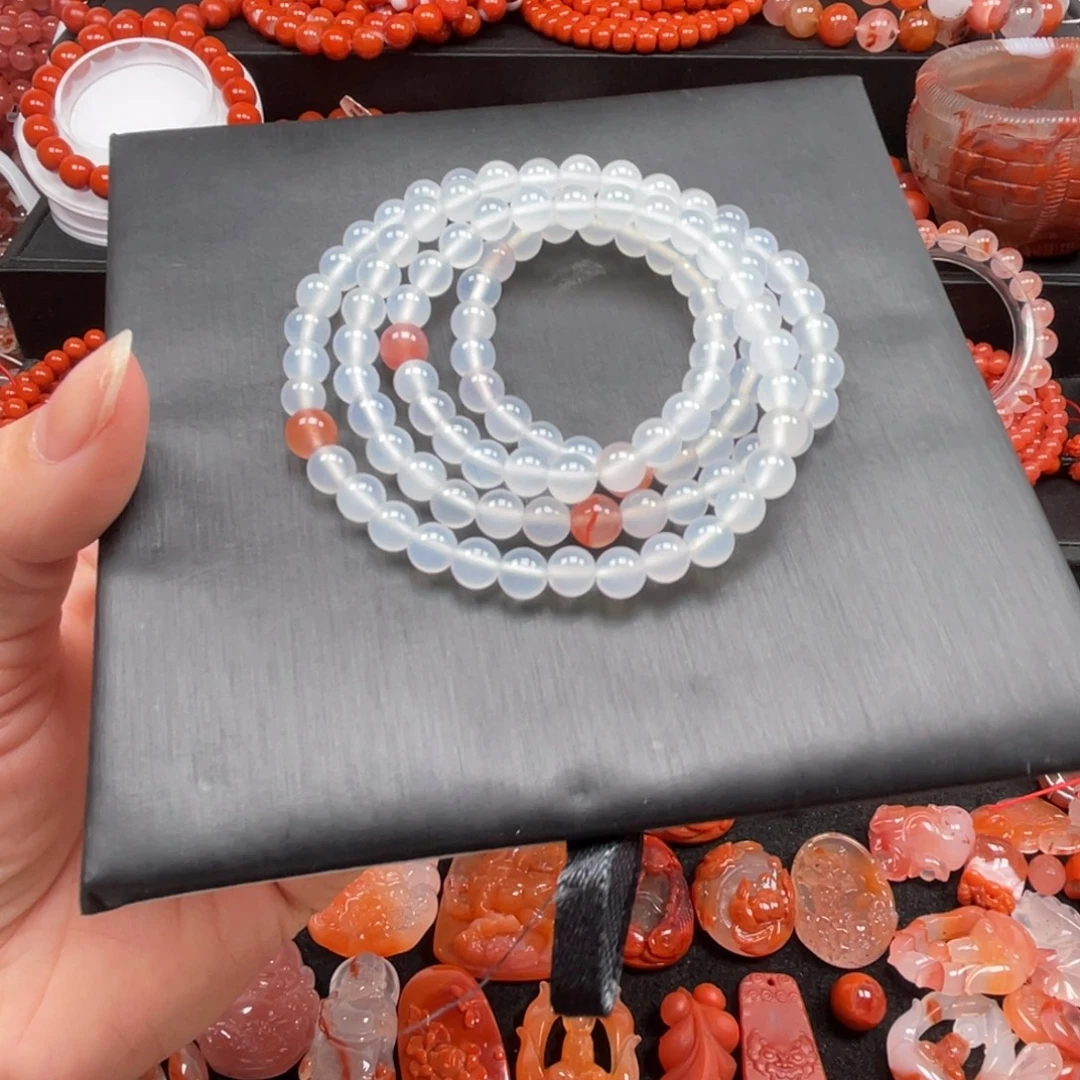 南红玛瑙未镶嵌卡6荔枝冻多圈