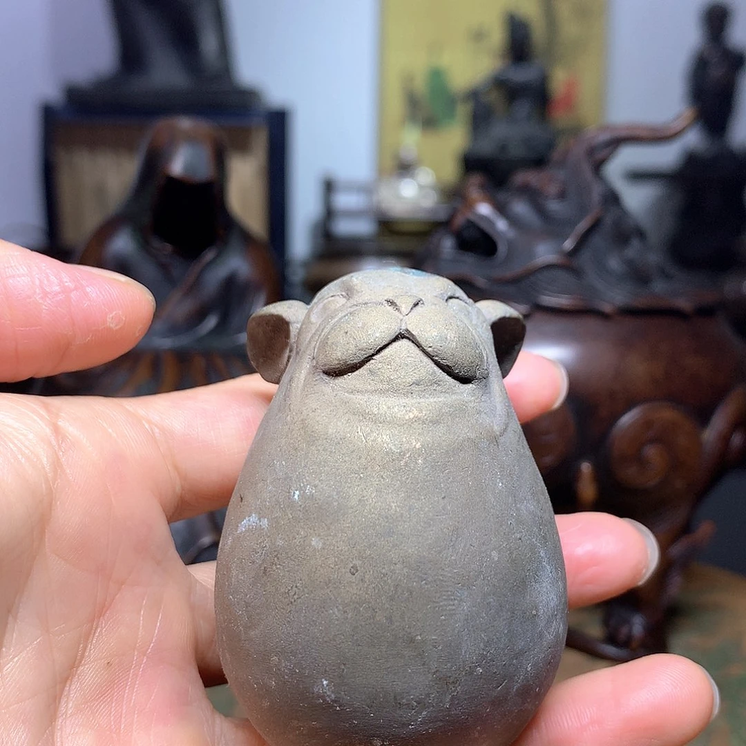 铜长***者狗蛋 摆件。茶宠