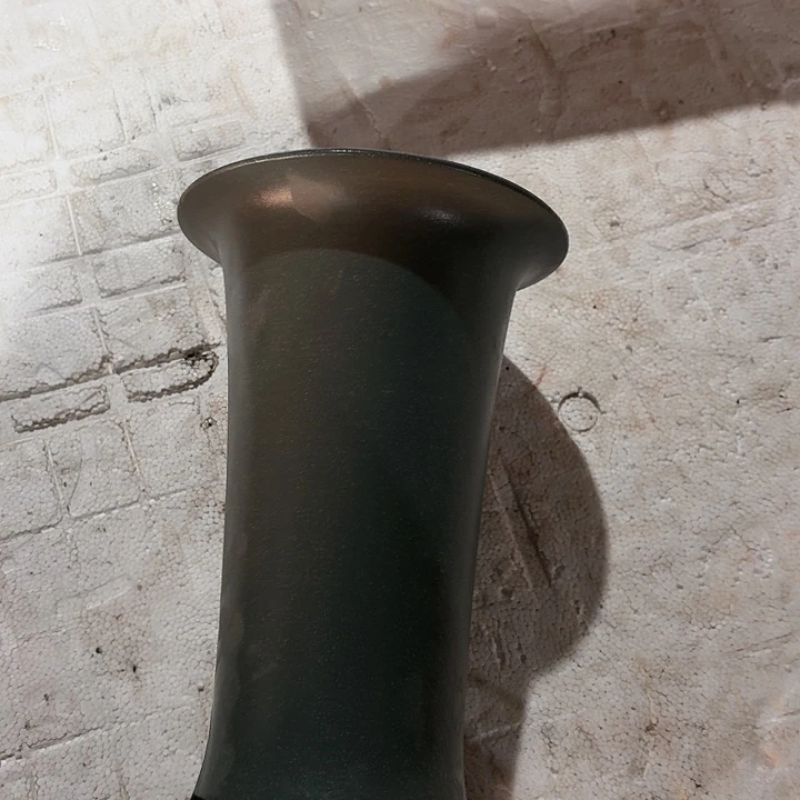 紫砂花盆微瑕高脚束腰豆青