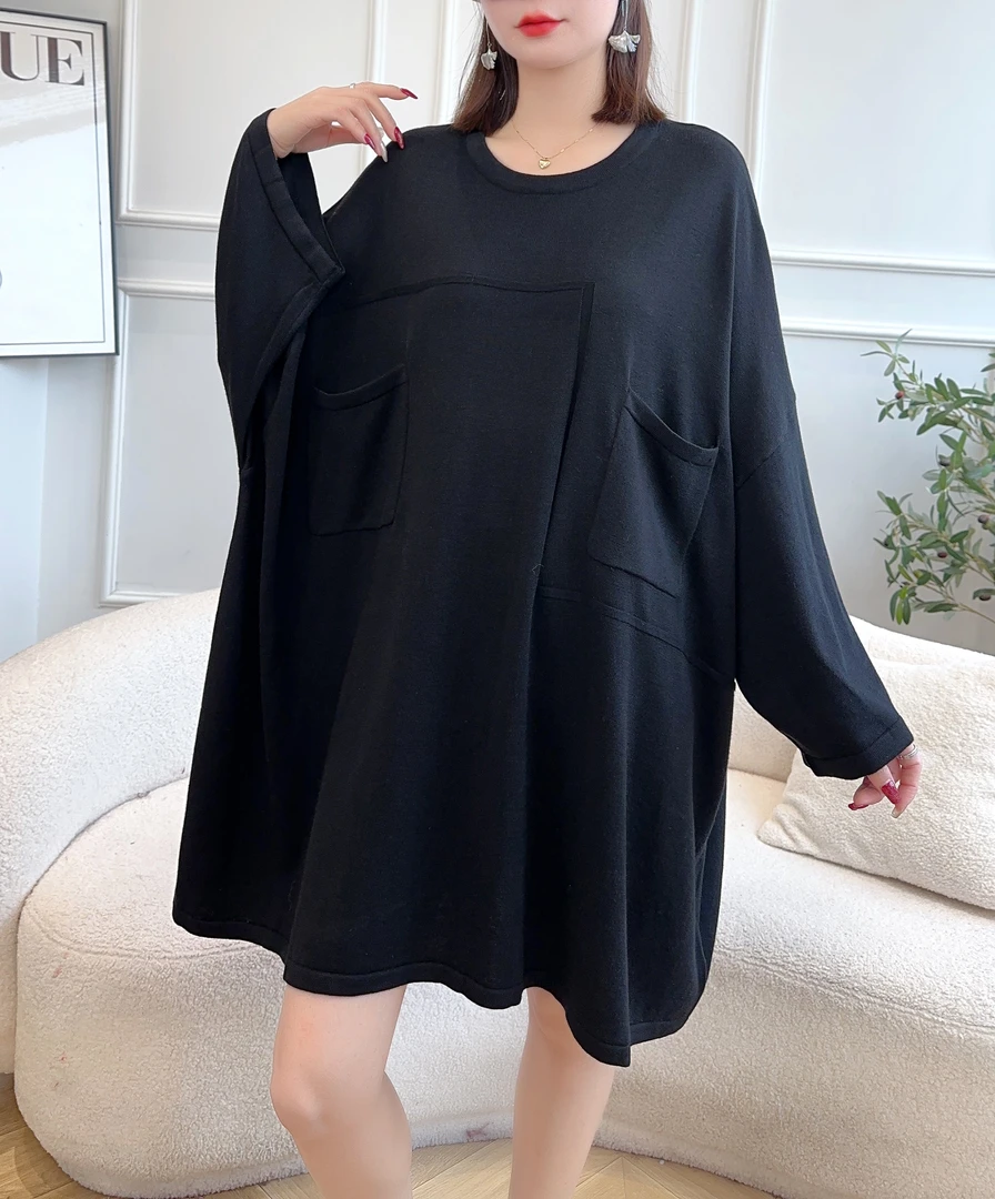 A58秋冬新款羊毛宽松大版时尚百搭休闲圆领套头针织衫