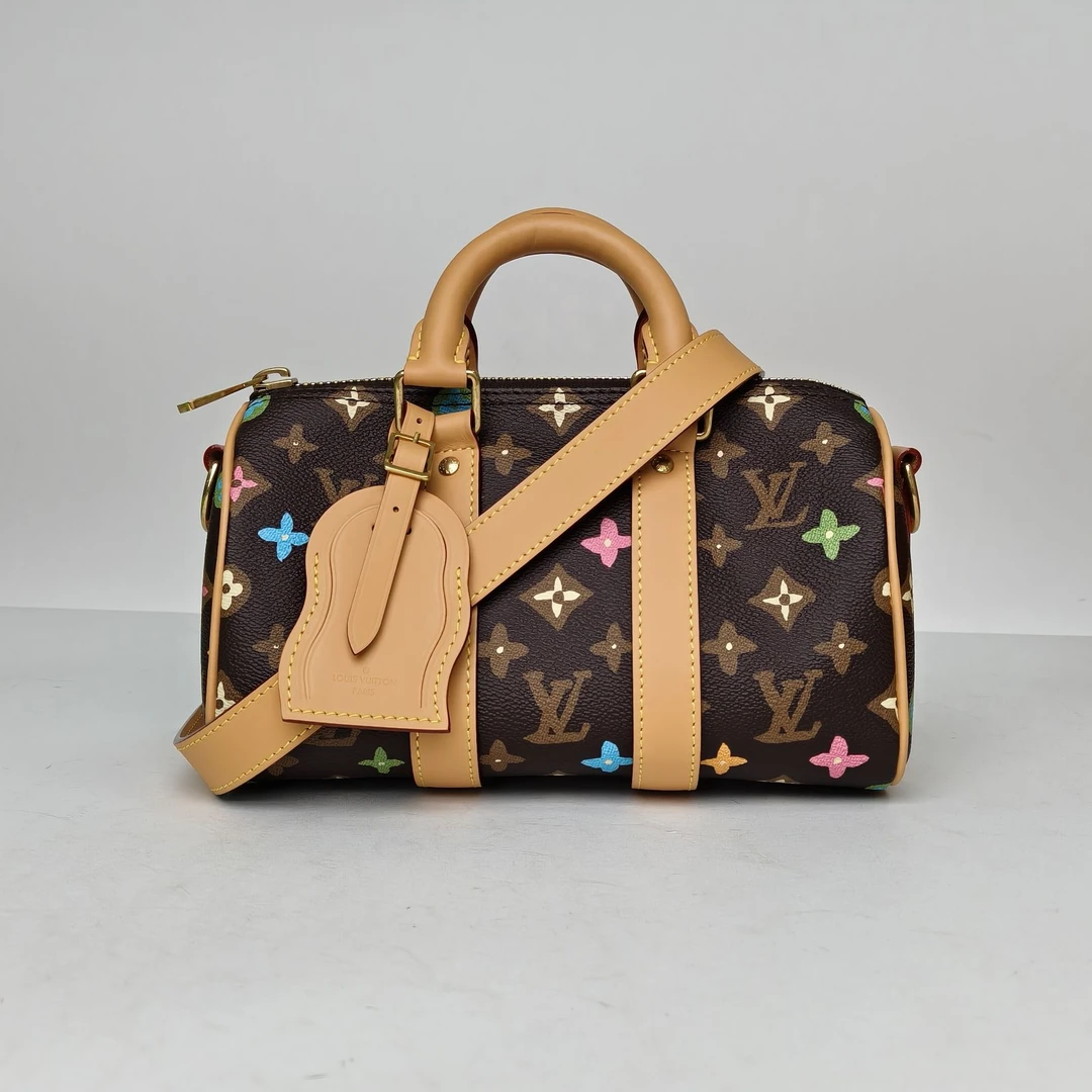 99新 LouisVuitton/路易威登 小花JerryKEEPALL 25 老花联名