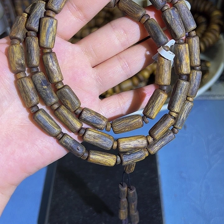 手串沉香九九沉老料树心油多圈透顶绿一代苗